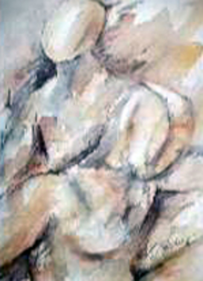 Naakt koppel 3 zittend/staand