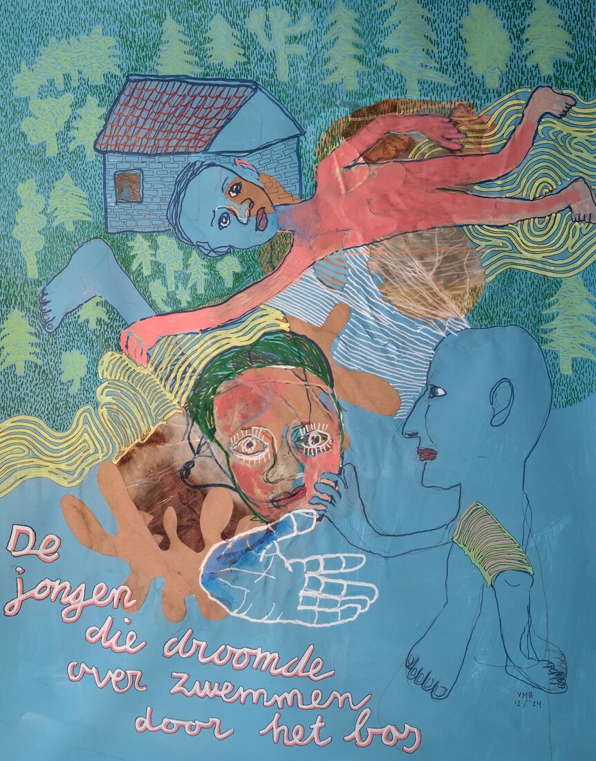 De jongen die droomde over zwemmen door het bos