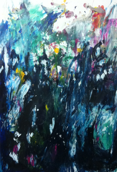 compositie in blauwen