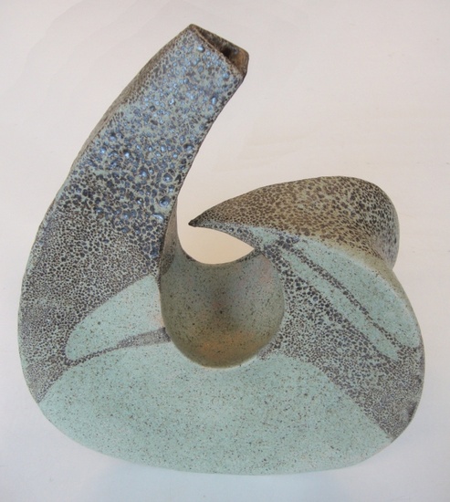 Pot sculpture (green-black)