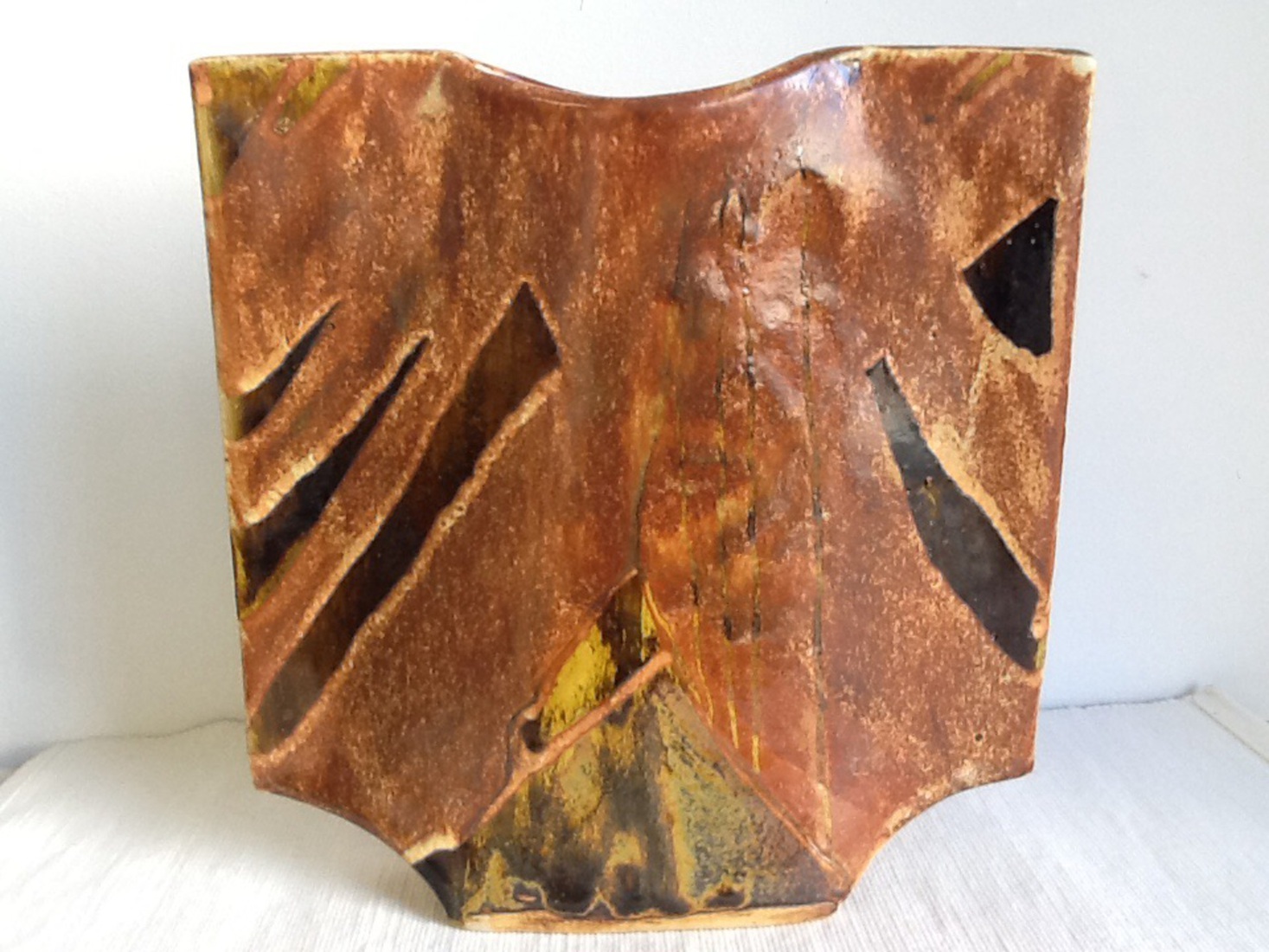 flat vase (brown - yellow)