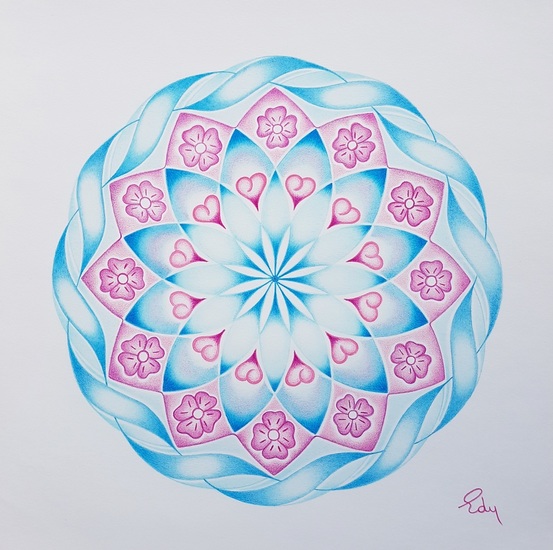 Mandala roze blauw