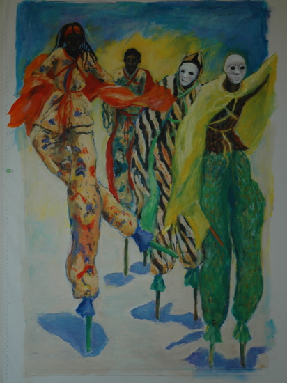 Stilt -walkers in Trinidad
