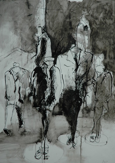 Men's suits in shop window