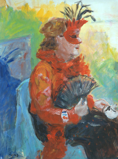 Corrie in carnaval costume