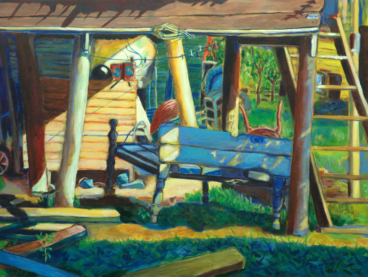 Under the traditional old house in Aceh