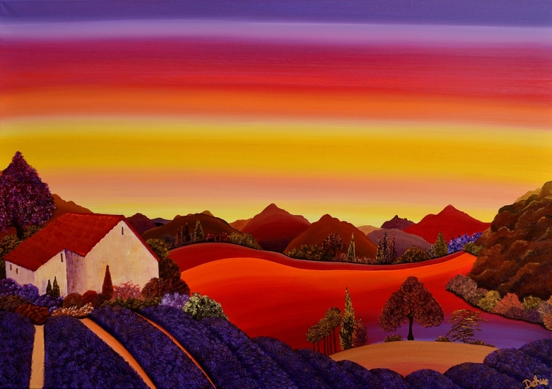 Frans landschap met lavendel