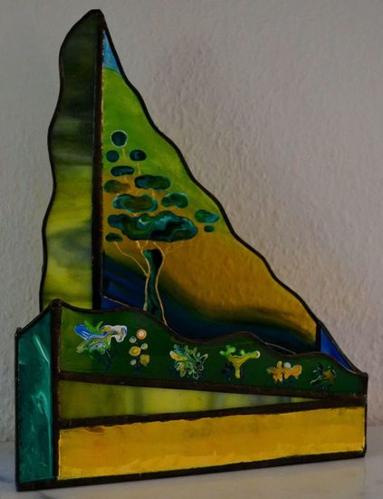 Glas-in-lood/beschilderde brievenhouder