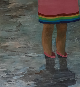 gouache en olieverf op papier