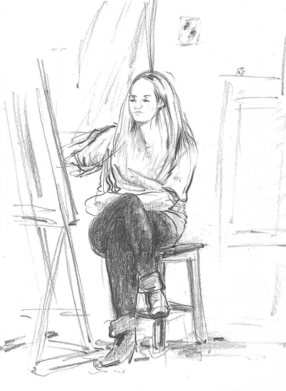 Girl at her easel