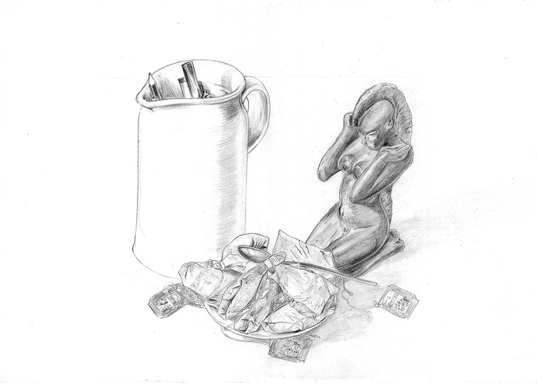 Vase, candle and tea