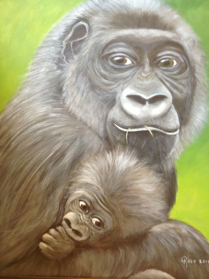 apenkleuter met moeder