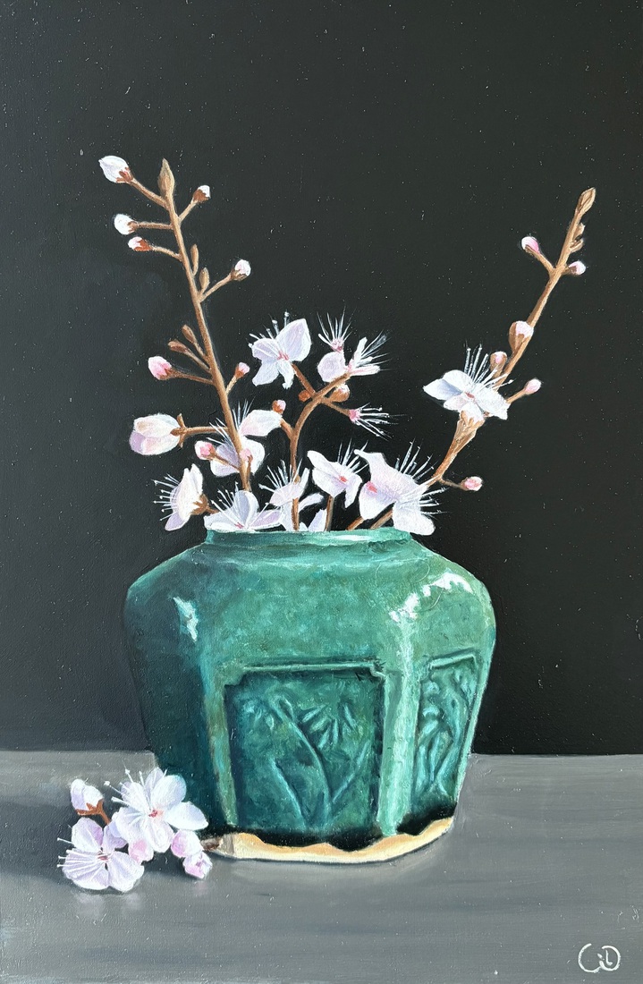 Perenbloesem in gemberpot