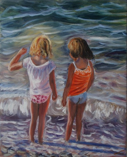meisjes op het strand