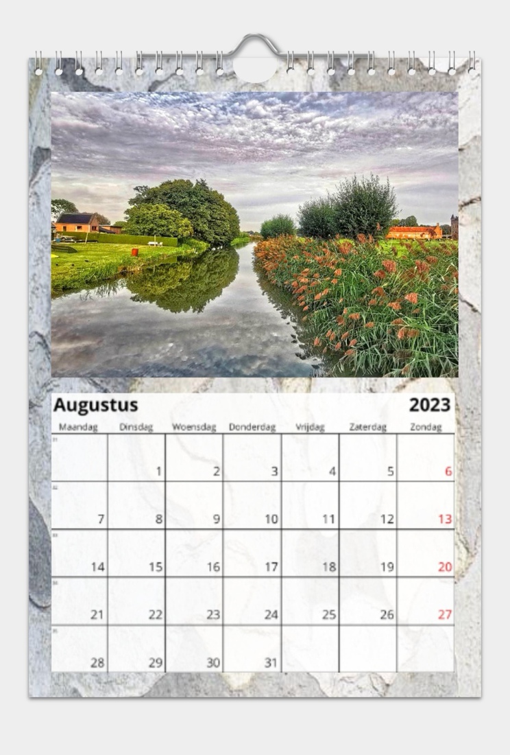 Jaarkalender 2023 Doornenburg voorbeeld Augustus