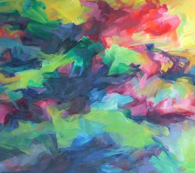 Kleurrijk landschap begin zomer