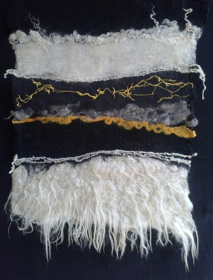 vilt op paneel uit de serie Sunny