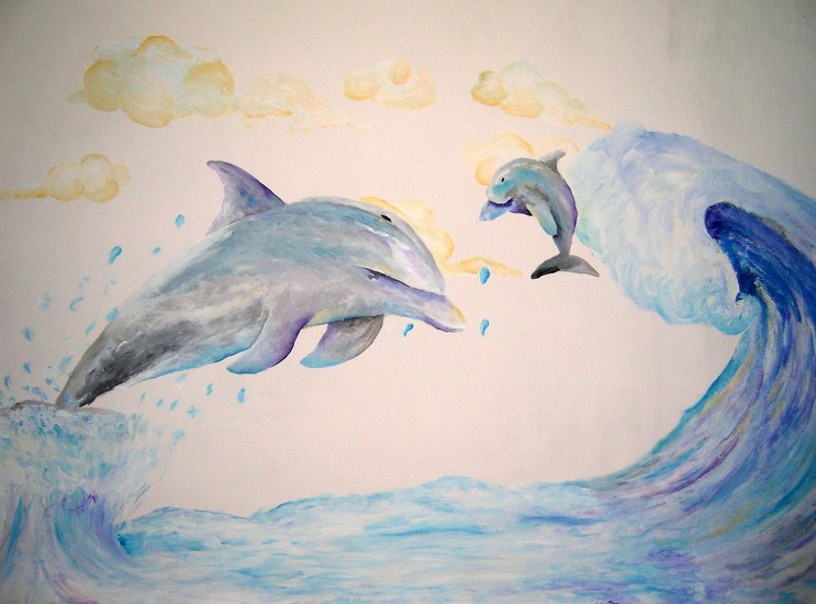 dolfijnen muur