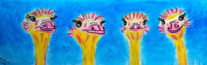 Vrolijke struisjes