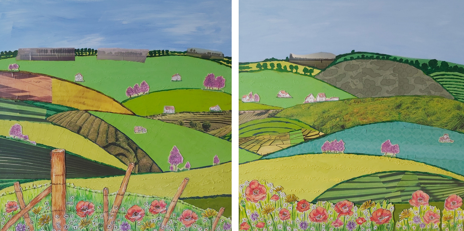 Heuvellandschap in de lente