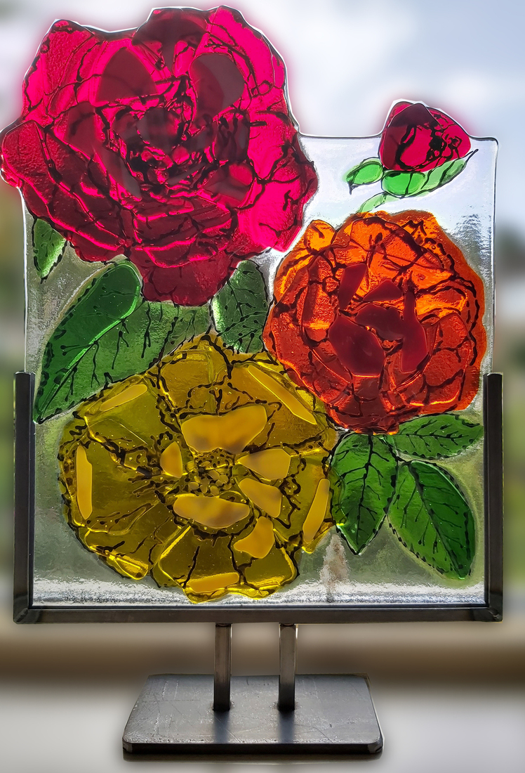 Compositie met rozen