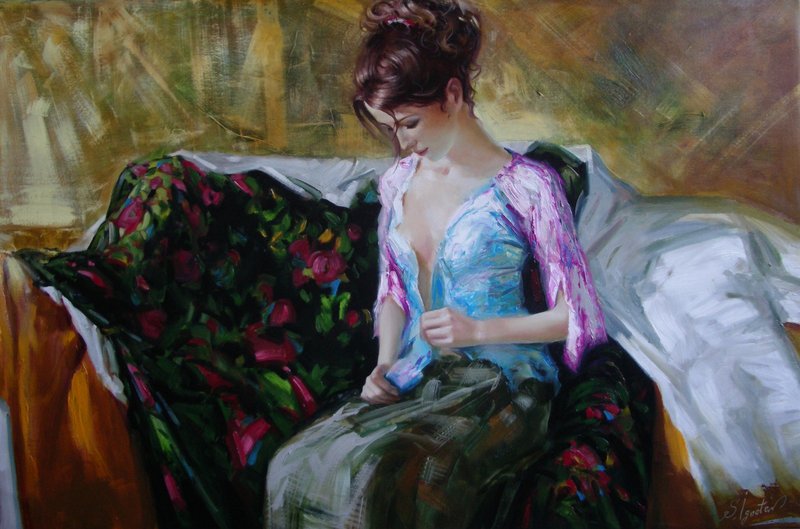 The Lady buttoned up the blouse