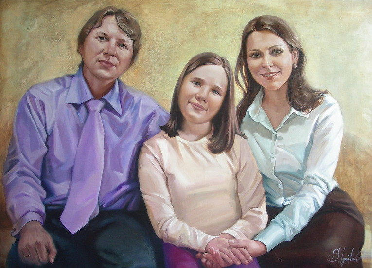 Portrait of family with daughter