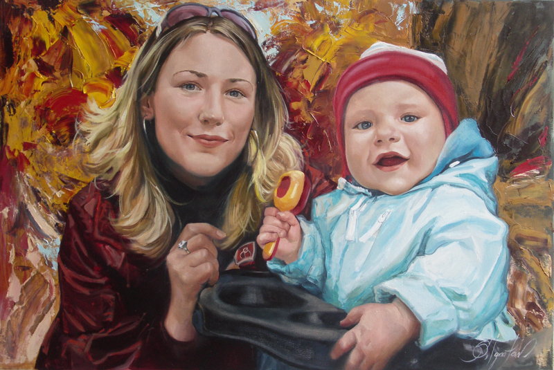 Portrait of mother with daughter