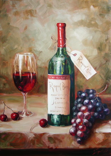 Still life with wine