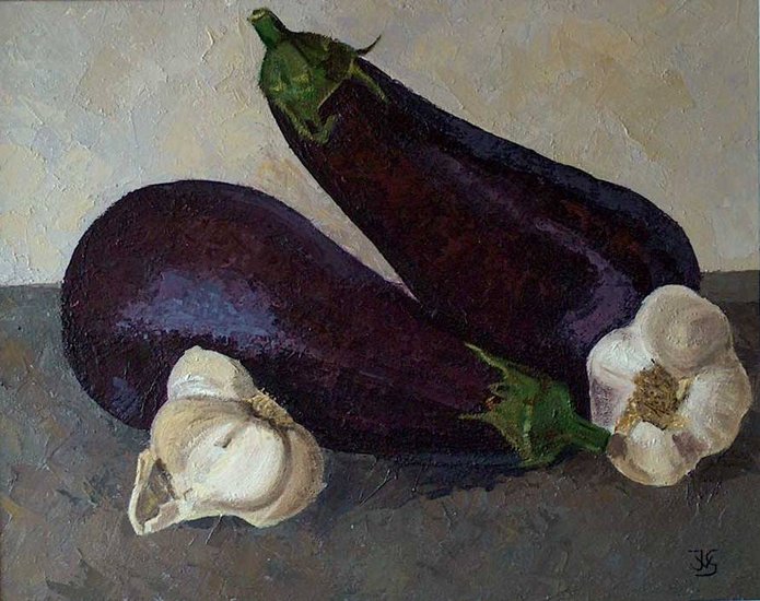 Aubergines met look