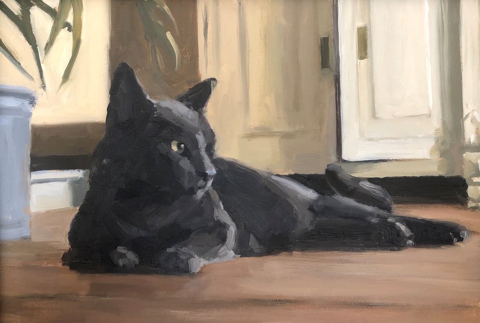 Poes in de woonkamer