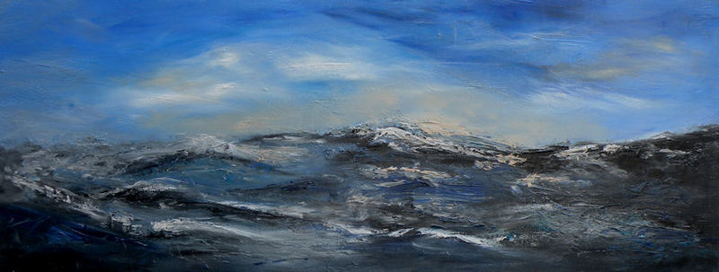 Woelige Zee, olieverfschilderij