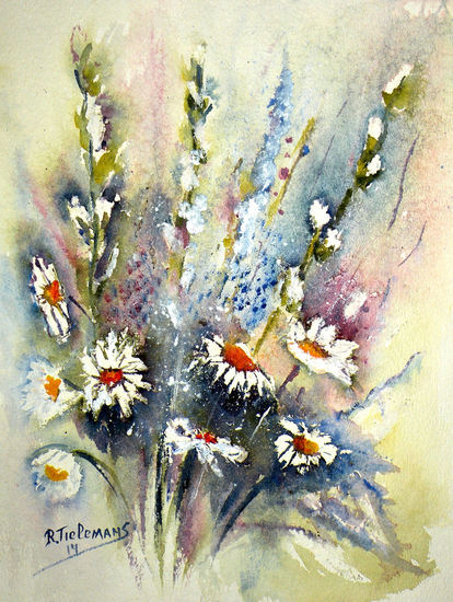 Bloemenweelde, aquarel van bloemen