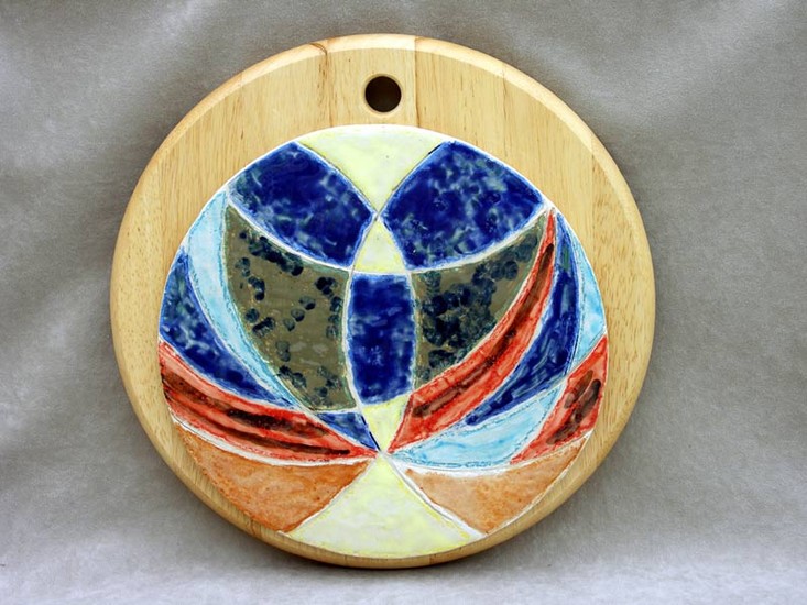 Keramiek op hout (abstract) - Keramik auf Holz (abstrakt) - Céramique abstraite sur bois - Ceramics on wood