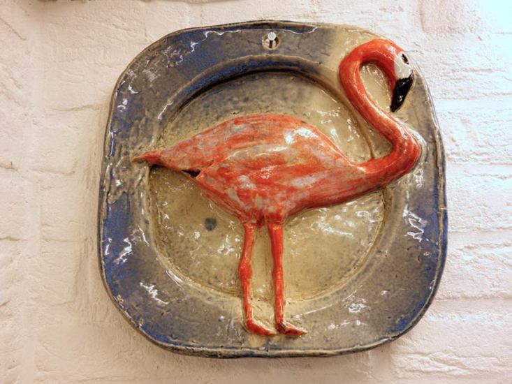 Wandobject Flamingo - Wandobjekt Flamingo - mural object flamingo - objet mural flamant