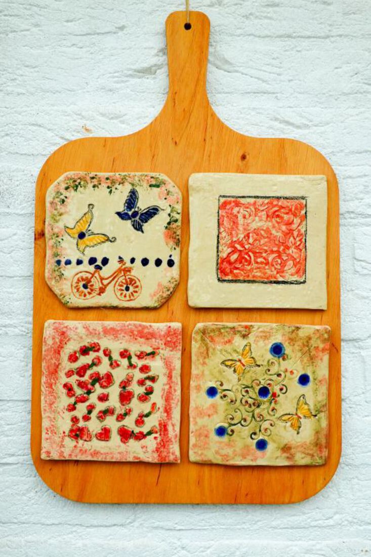 Romantisch keramisch tableau