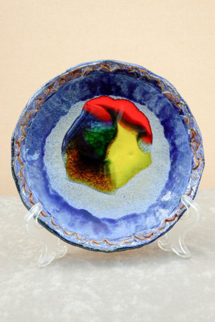 Bord met glas - Teller mit Glas - Plate with glass - Plat avec verre