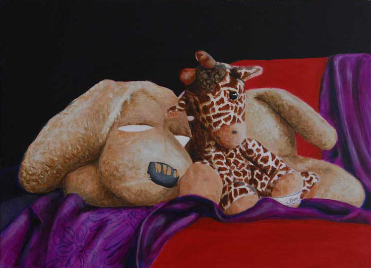 hond en giraffe