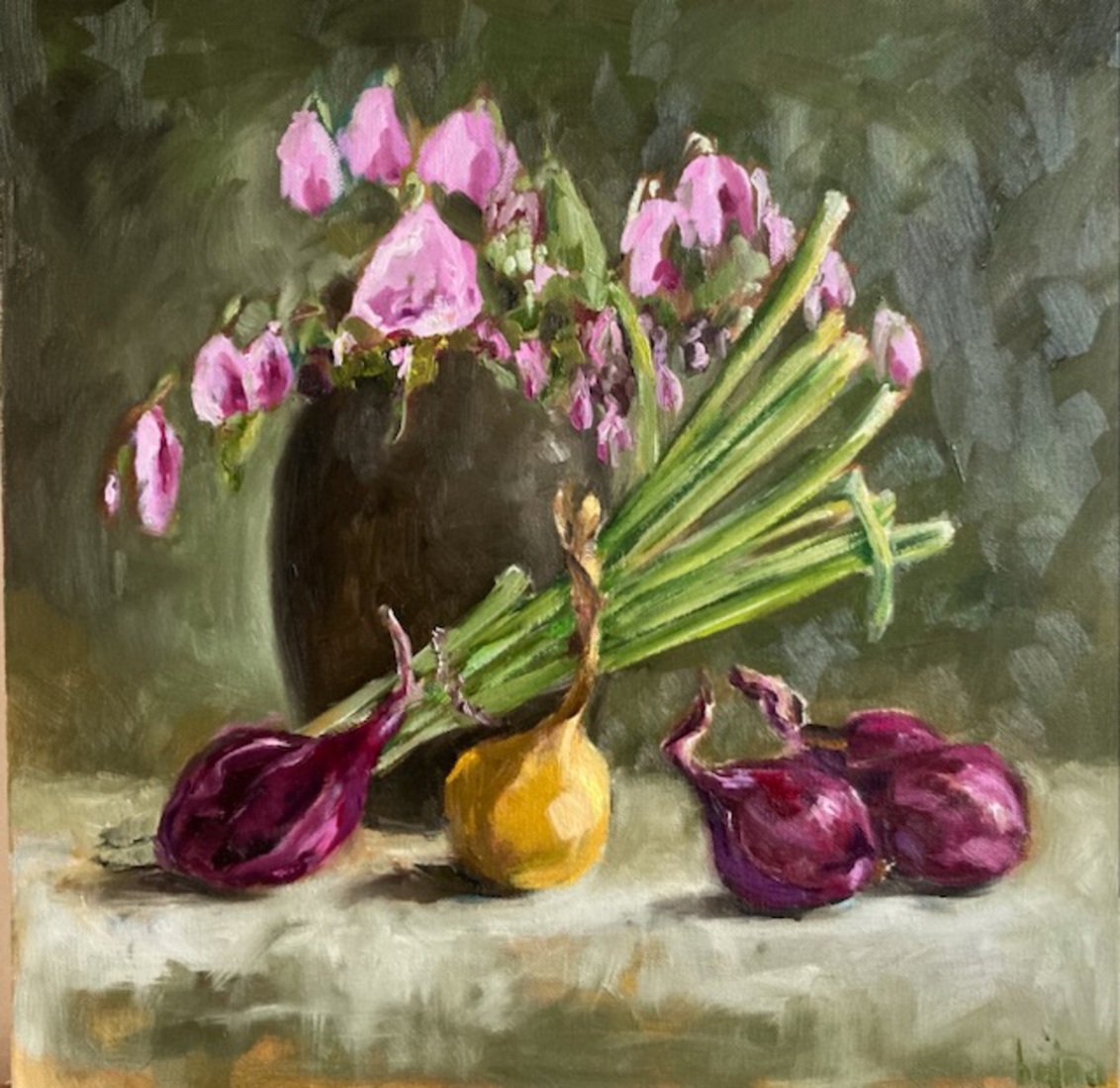 Onion and flowers