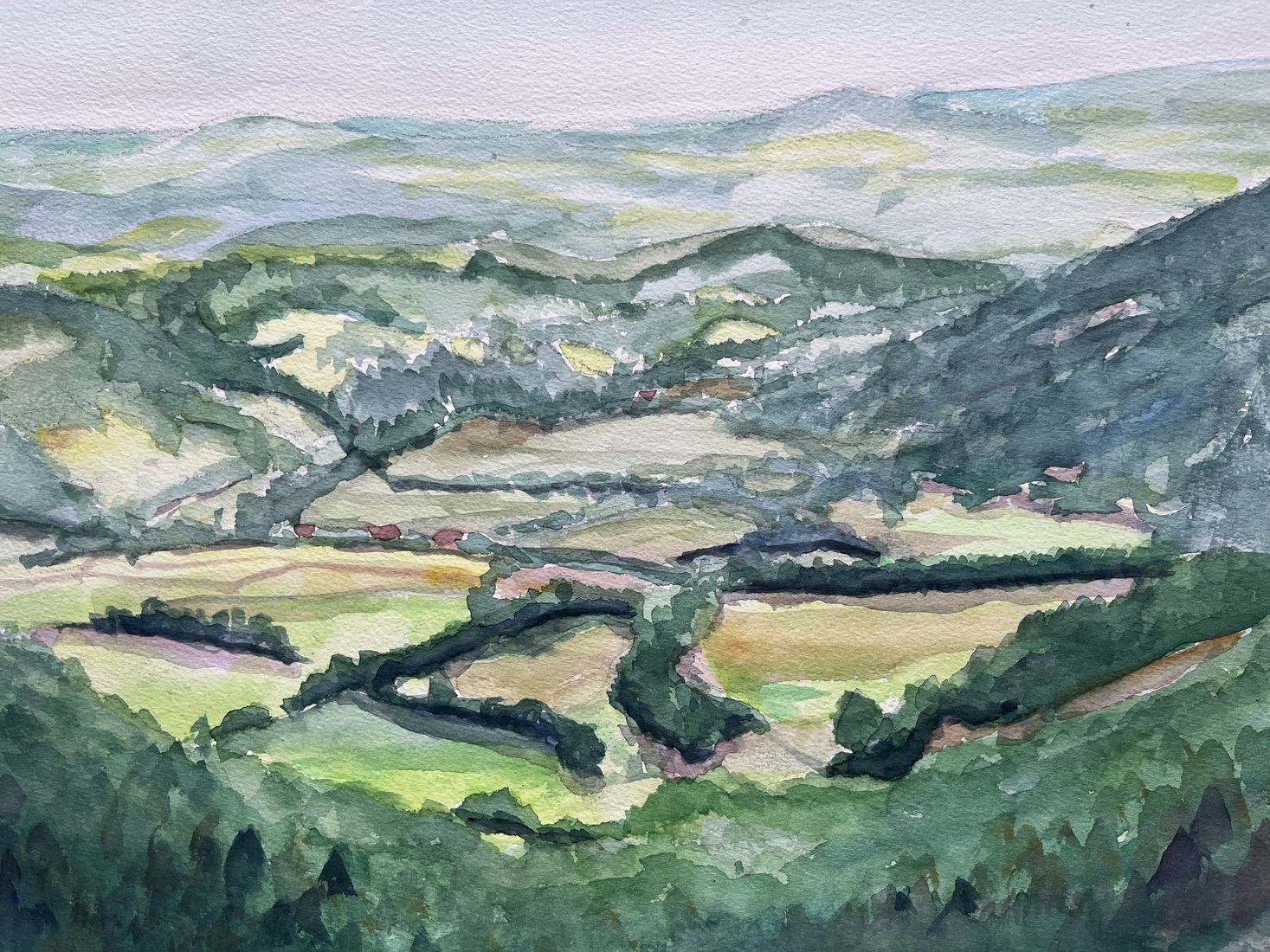 Ladscape view  Les roches Tuilière et Sanadoire - Auvergne France