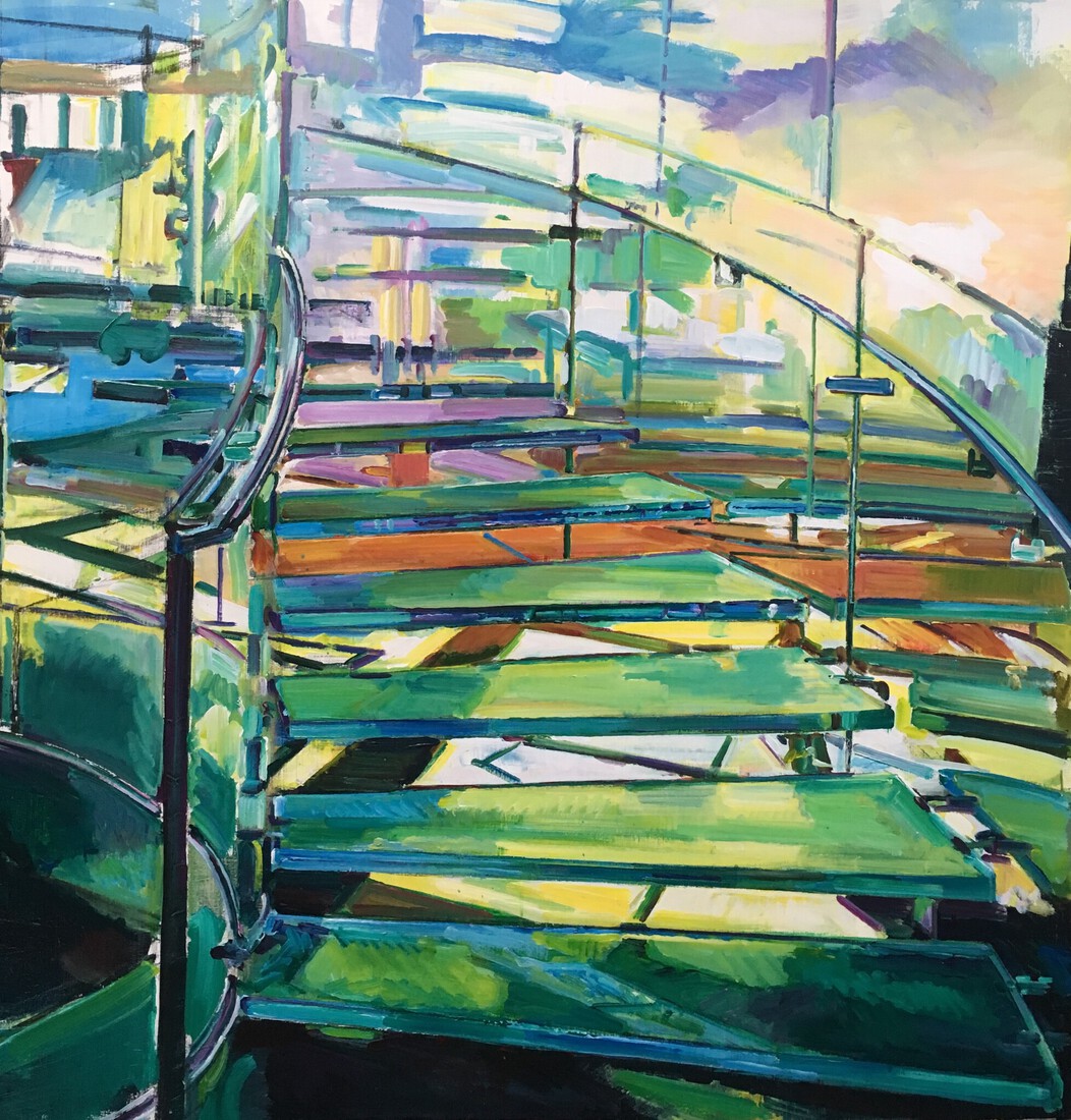 Glass staircase Apple store Amsterdam 2