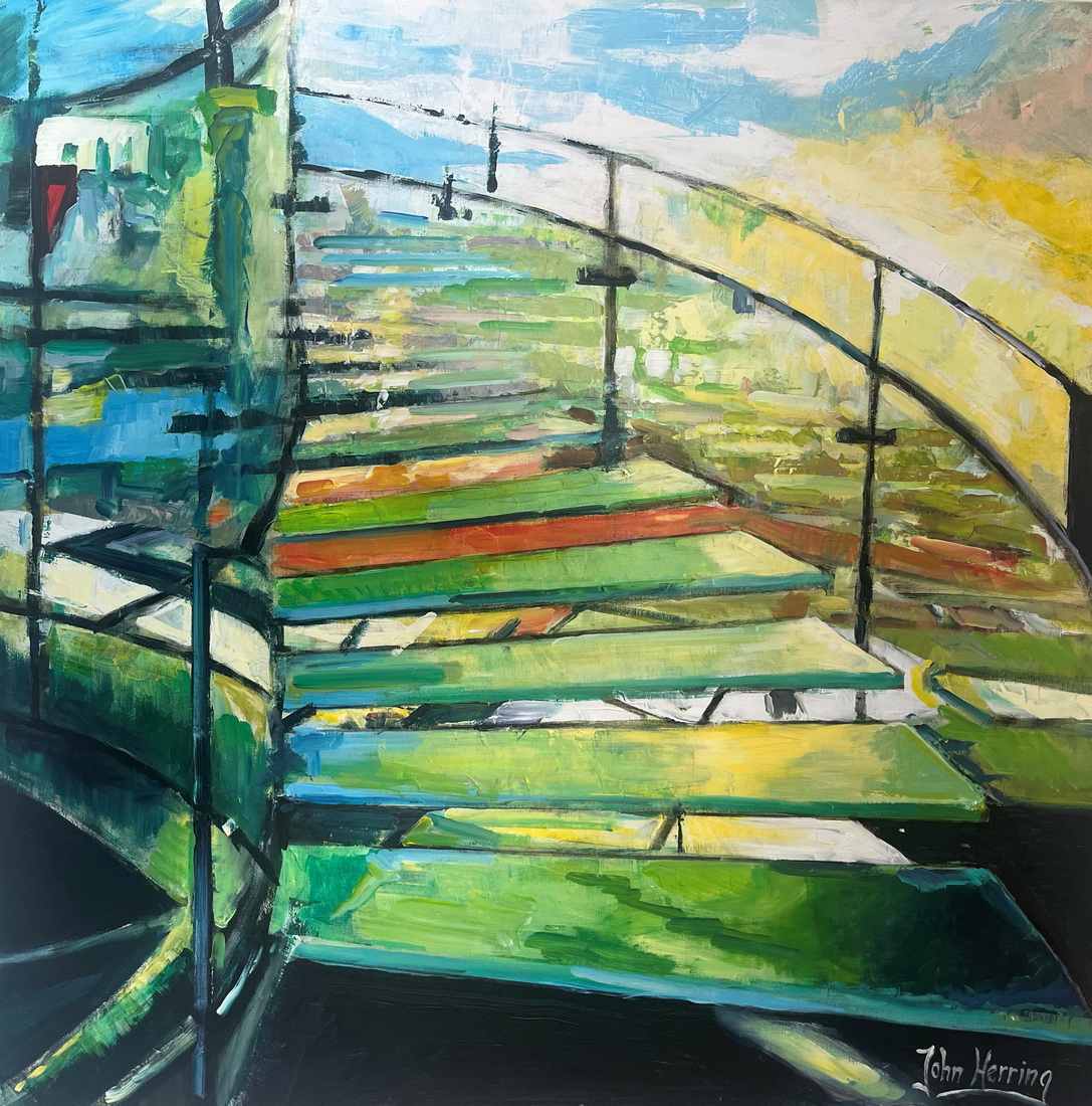 Glass staircase Apple store Amsterdam 1