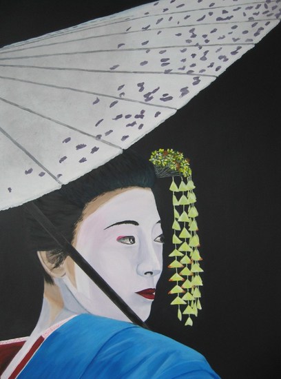 Geisha in blauw