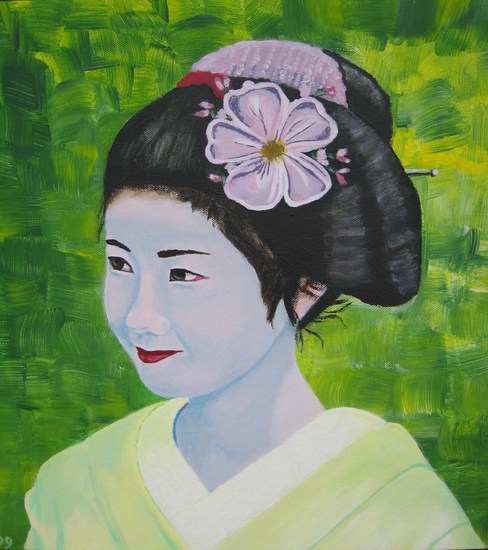 Geisha in groen