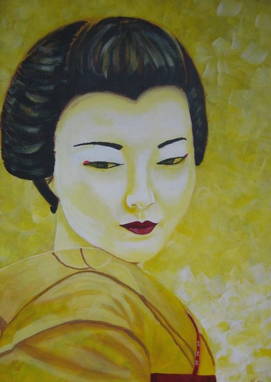 Geisha in geel