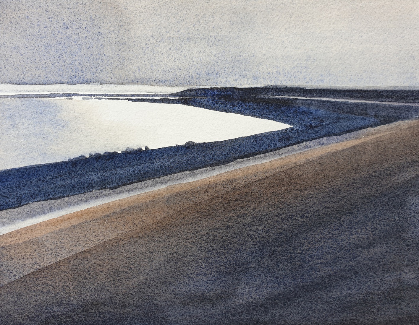 Dike along shallow sea