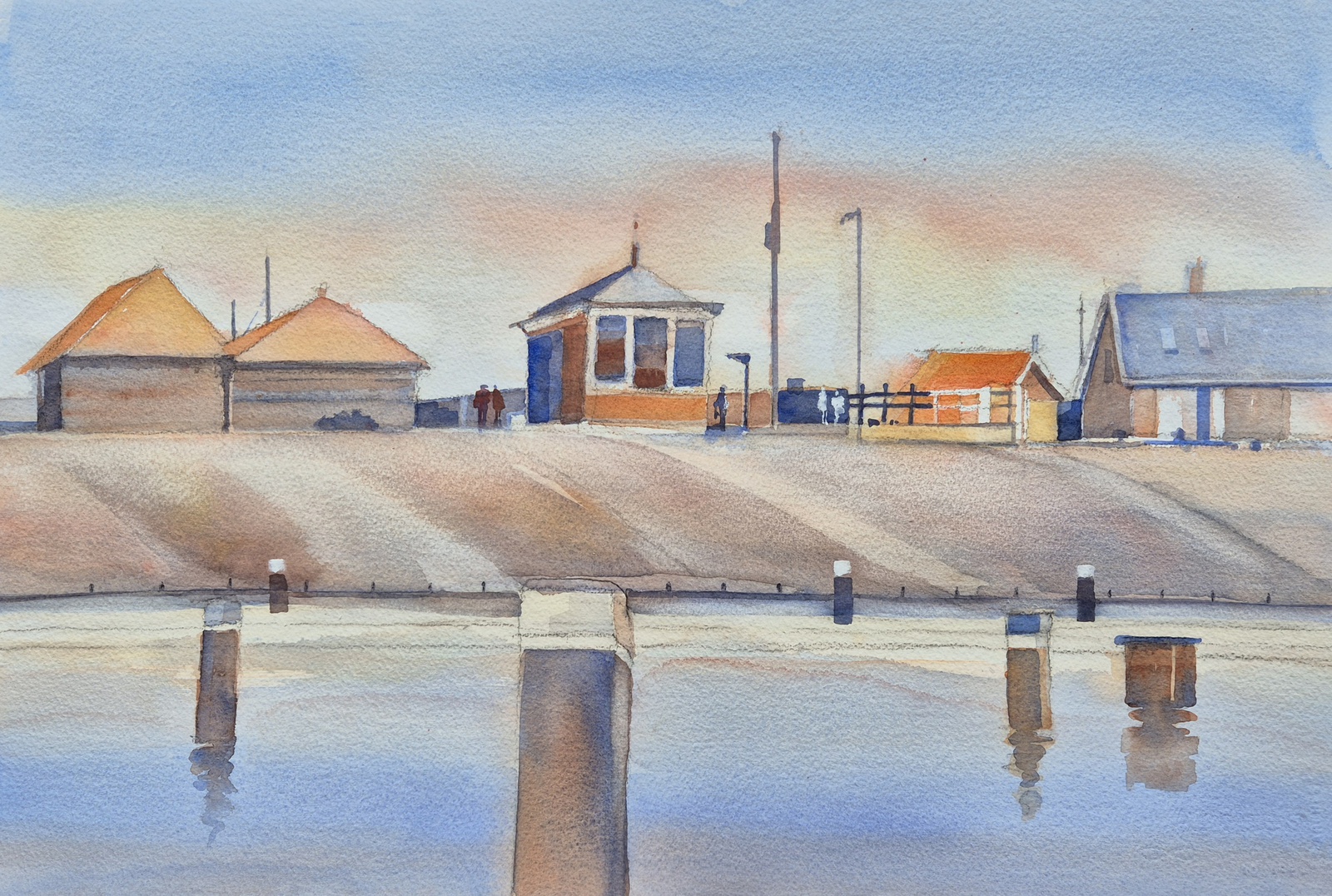 Buildings of the lock in Workum