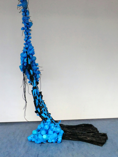 Blauw/Zwart vlechtwerk