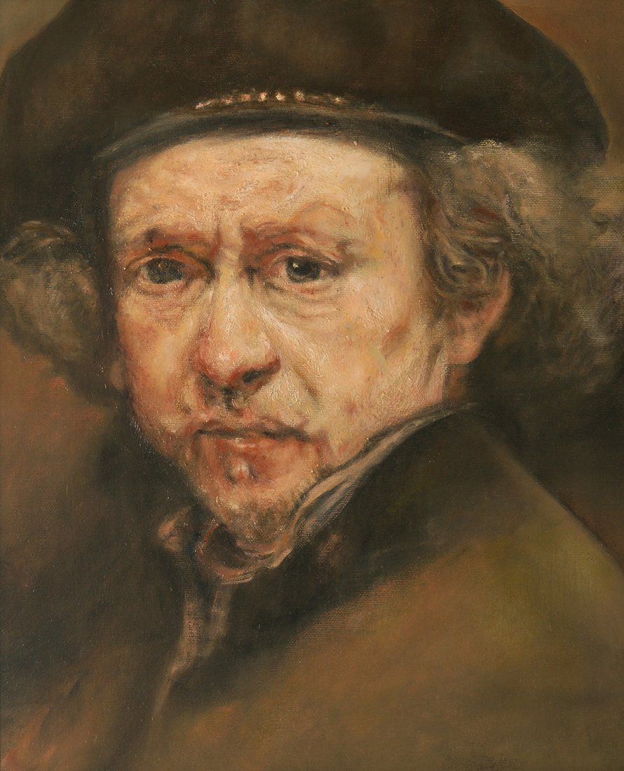 Zelfportret naar Rembrandt