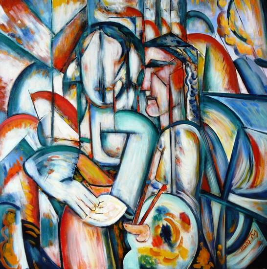 De kunstenaar en een model